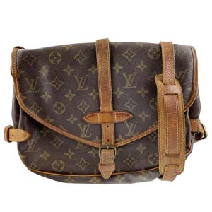 ルイ・ヴィトン モノグラム ソミュール30 ブラウン ショルダーバッグ