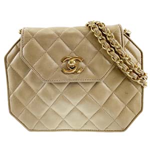 シャネル マトラッセ ラムスキン ベージュ ショルダーバッグ