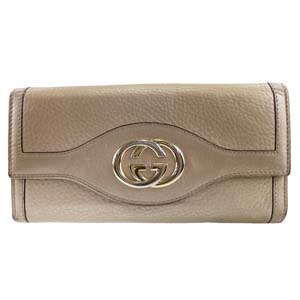 グッチ レザー ベージュ 財布