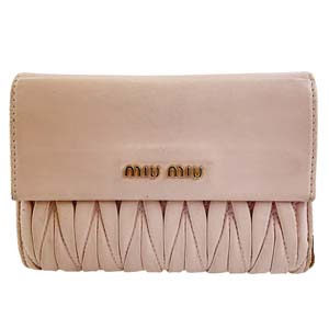 ミュウミュウ レザー ピンク 財布