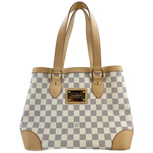 ルイ・ヴィトン ダミエ アズール ハムステッドPM ホワイト トートバッグ