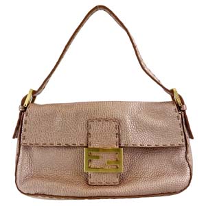 フェンディ マンマバゲット レザー ピンク ショルダーバッグ