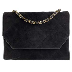 シャネル スエード ブラック ショルダーバッグ