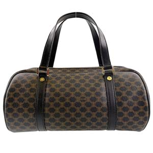 セリーヌ マカダム PVC レザー ブラック ハンドバッグ