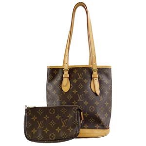 ルイ・ヴィトン モノグラム バケットPM ブラウン ショルダーバッグ