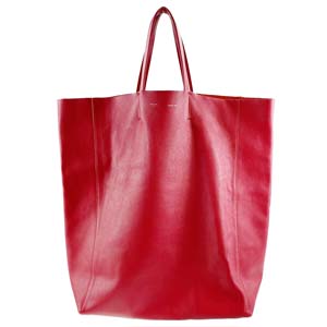 セリーヌ バーティカル カバ レザー レッド トートバッグ