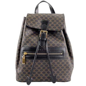 セリーヌ マカダム PVC レザー ブラック リュック