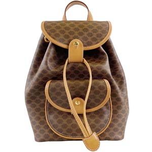 セリーヌ マカダム PVC レザー ブラウン リュック