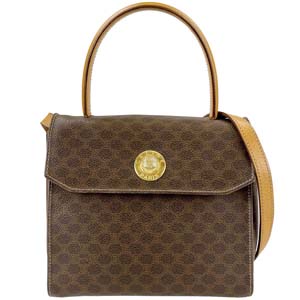 セリーヌ マカダム スターボール PVC レザー ブラウン 2WAY ハンドバッグ 