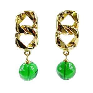 シャネル グリポア ゴールドメッキ ガラス ゴールド イヤリング