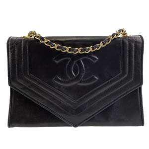 シャネル ラムスキン ブラック ショルダーバッグ
