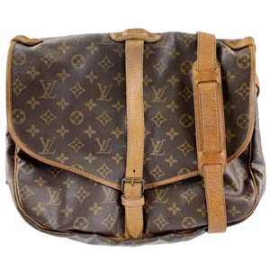 ルイ・ヴィトン モノグラム ソミュール35 ブラウン ショルダーバッグ