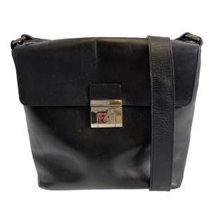 アニエスベー レザー ブラック ショルダーバッグ