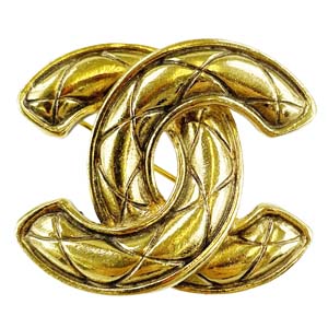 シャネル ゴールドメッキ CCロゴ ゴールド ブローチ