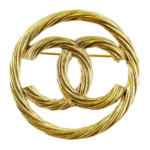 シャネル ゴールドメッキ CCロゴ ゴールド ブローチ