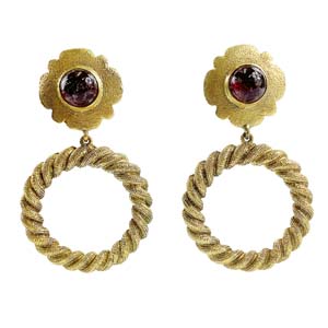 シャネル グリポア ゴールドメッキ ガラス ゴールド イヤリング