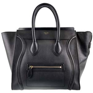 セリーヌ ラゲージ ミニショッパー カーフスキン ブラック ハンドバッグ