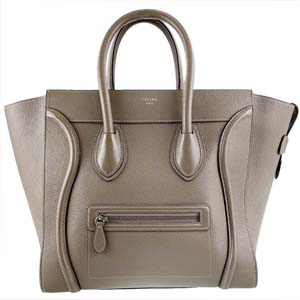 セリーヌ ラゲージ ミニショッパー レザー グレー ハンドバッグ 