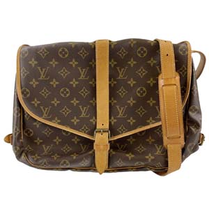 ルイ・ヴィトン モノグラム ソミュール35 ブラウン ショルダーバッグ