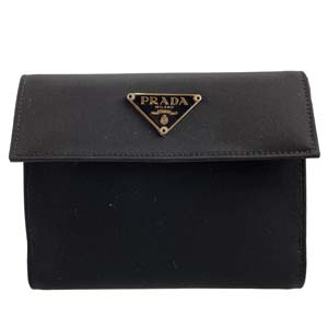 プラダ ナイロンキャンバス レザー ブラック 財布