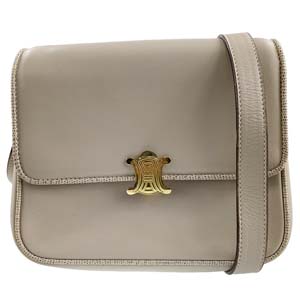 セリーヌ トリオンフ レザー ライトグレー ショルダーバッグ