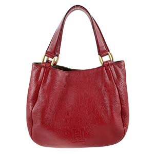 ヒロフ パフータ レザー レッド トートバッグ