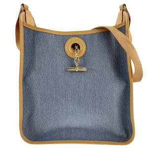 エルメス ヴェスパPM トワルジーン ヴァッシュ ブルー ショルダーバッグ