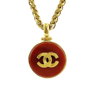 シャネル ゴールドメッキ カラーストーン CCロゴ ゴールド ネックレス