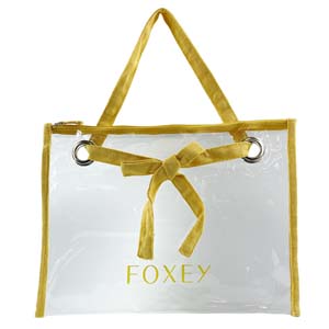フォクシー ビニール コットン クリア イエロー ハンドバッグ