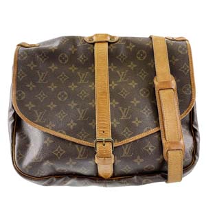 ルイ・ヴィトン モノグラム ソミュール35 ブラウン ショルダーバッグ