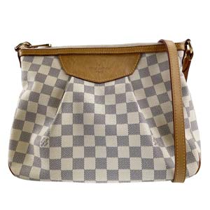ルイ・ヴィトン ダミエ アズール シラク―サPM ホワイト ショルダーバッグ