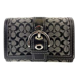 コーチ シグネチャー キャンバス レザー ブラック 財布