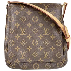ルイ・ヴィトン モノグラム ミュゼット サルサ  ショート ブラウン ショルダーバッグ