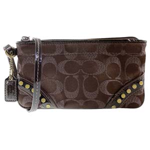 コーチ シグネチャー キャンバス ブラウン ポーチ