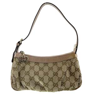 グッチ GGキャンバス レザー ラブリーハート ベージュ アクセサリーポーチ