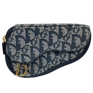 ディオール サドル トロッター キャンバス レザー ネイビー ポーチ
