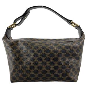 セリーヌ マカダム PVC レザー ブラック ハンドバッグ