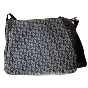 ディオール トロッター キャンバス ネイビー ショルダーバッグ