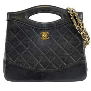 シャネル マトラッセ ラムスキン ブラック 2WAY ハンドバッグ
