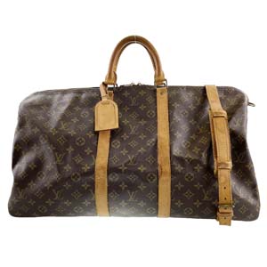 ルイ・ヴィトン モノグラム キーポル バンドリエール 55 ブラウン ボストンバッグ
