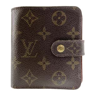 ルイ・ヴィトン モノグラム コンパクトジップ  ブラウン 財布