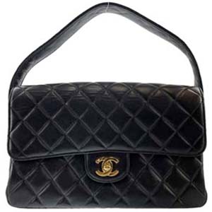 シャネル マトラッセ 25㎝ ラムスキン ブラック ハンドバッグ