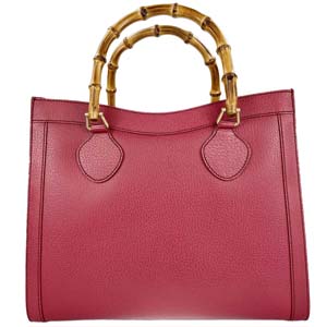 グッチ バンブー レザー レッド ハンドバッグ