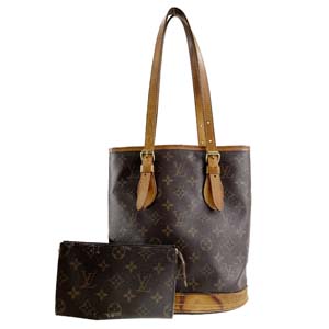 ルイ・ヴィトン モノグラム バケットPM ブラウン ショルダーバッグ