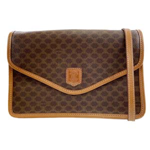 セリーヌ マカダム PVC レザー ブラウン 2WAY ショルダーバッグ