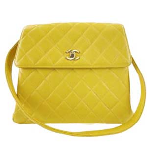 シャネル マトラッセ キャビアスキン イエロー ショルダーバッグ
