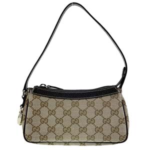 グッチ GGキャンバス レザー ベージュ ブラウン アクセサリーポーチ