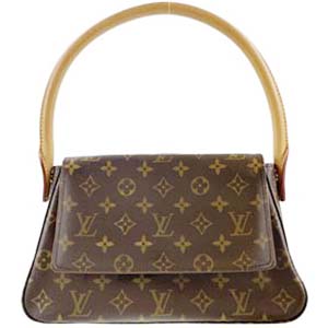 ルイ・ヴィトン モノグラム ミニルーピング ブラウン ハンドバッグ
