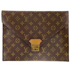 ルイ・ヴィトン モノグラム ポッシュ プレート ブラウン クラッチバッグ