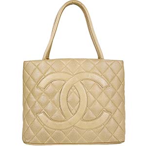 シャネル 復刻トート マトラッセ キャビアスキン ベージュ トートバッグ